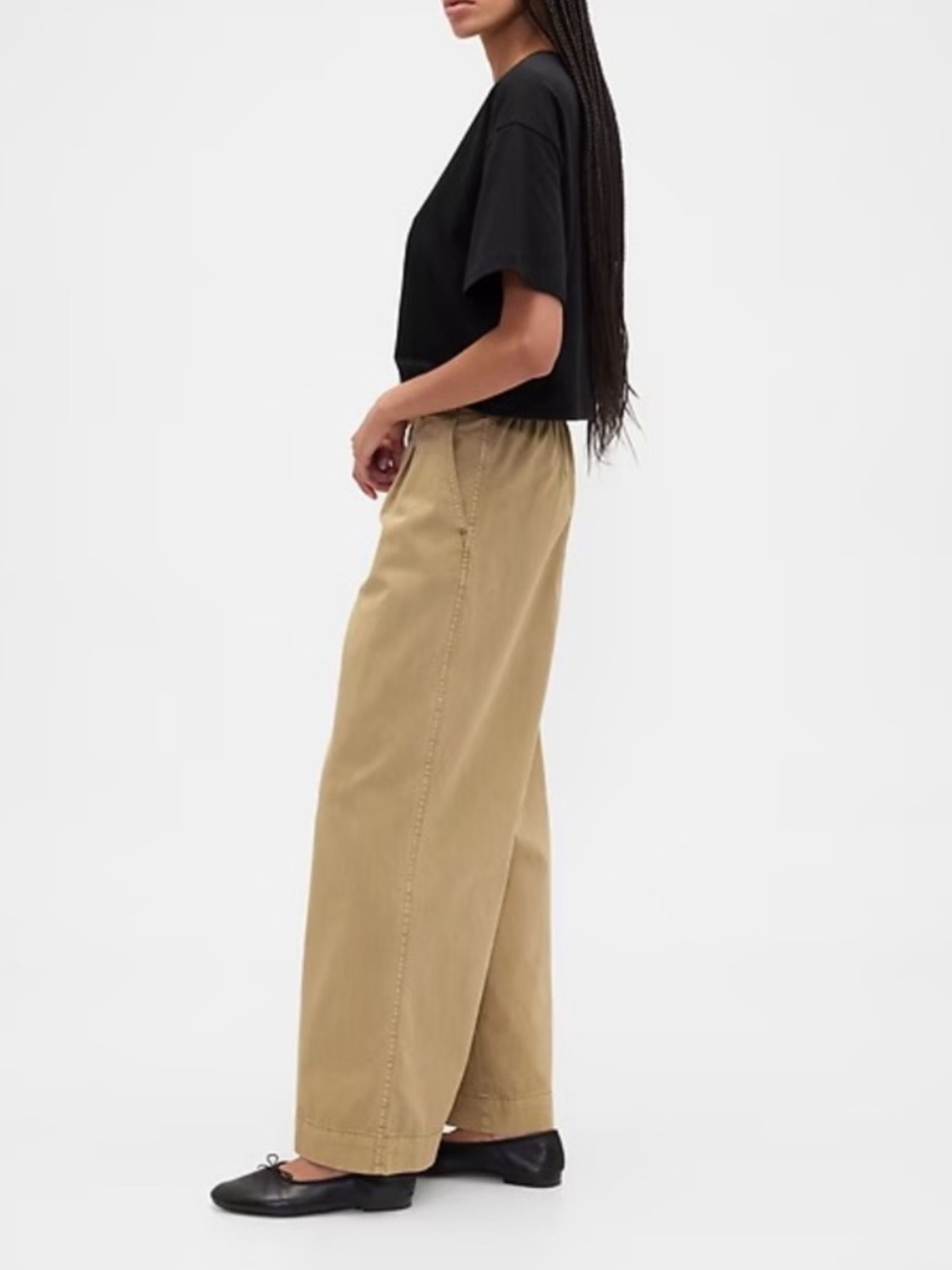 GAP High Rise Pleated Relaxed Wide-Leg Khakis - Size L - Picture 4 of 11